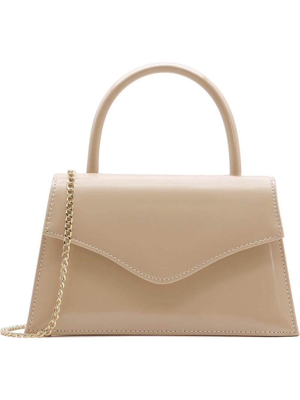Women's Beige Top Handle Cocktail Prom Clutch Purse Formal Wedding Evening Bag